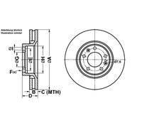 ATE Bremsscheibe 24012601001 belüftet 283mm 26mm für Citroën Peugeot
