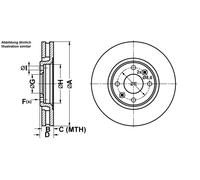 ATE Bremsscheibe 24012601061 belüftet 283mm 26mm für Citroën Peugeot