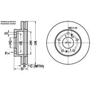 ATE Bremsscheibe 24012601081 belüftet 257mm 26mm für NISSAN