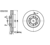 ATE Bremsscheibe 24012601111 belüftet 280mm 26mm für Vaughall