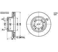 ATE Bremsscheibe 24013201501 belüftet 304mm 32mm für Porsche