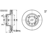 ATE Bremsscheibe 24013201511 belüftet 304mm 32mm für Porsche