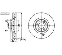 ATE Bremsscheibe 24013201521 belüftet 309mm 32mm für Peugeot