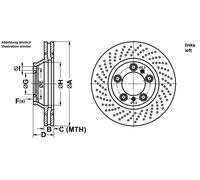 ATE Bremsscheibe 24013401051 Gelocht 350mm 34mm für Porsche