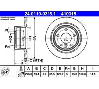 ATE Bremsscheiben 296mm Bremsbacken Zubehör Satz Hinten für BMW E81 E87 E90 E92