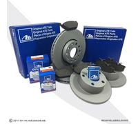 ATE BREMSEN KIT KOMPLETT + 4 BREMSSCHEIBEN + 8 BREMSBELÄGE + VORNE+HINTEN