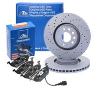 Ate Bremsscheiben Gelocht+Ceramic Beläge+VWK Vorne für Audi