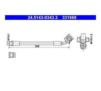 Flexibler Bremsschlauch 24.5143-0343.3 ATE für OPEL ASTRA K ASTRA K Kasten/Kombi