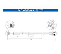1x Bremsschlauch ATE 24.5147-0368.3 passend für JAGUAR