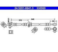 ATE BREMSSCHLAUCH HINTEN LINKS passend für NISSAN PRIMERA | 24.5281-0641.3