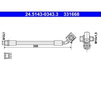 ATE Bremsschlauch Bremsleitung passend für Opel Astra K Sports Tourer B16