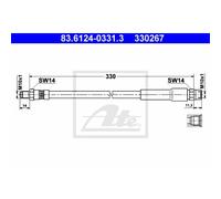 ATE Bremsschlauch Bremsleitung vorne für BMW 3er Touring 83.6124-0331.3