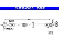 ATE Bremsschlauch Für AUDI A2 8Z0 8Z0611707