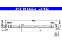 ATE Bremsschlauch Für BMW X5 X6 E70 E71 E72 F15 F16 F85 F86 M 34306853744