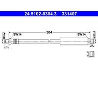 ATE Bremsschlauch Für BMW Z1 E30 E60 E61 E63 E64 E65 E66 E67 34321154327