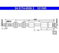 ATE Bremsschlauch Für BMW Z4 Roadster E81 E82 E87 E88 E89 E90 E91 34306771720