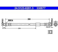 ATE Bremsschlauch Für MERCEDES A208 A209 C140 C208 C209 CL203 R129 2104280035