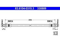 1x Bremsschlauch ATE 83.6104-0315.3 passend für