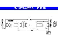 ATE Bremsschlauch Hinten Ford 24.5124-0420.3