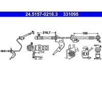 ATE Bremsschlauch 24.5157-0218.3 für OPEL VAUXHALL, Hinterachse links