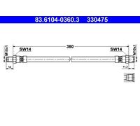 ATE Bremsschlauch 83.6104-0360.3 für MERCEDES-BENZ, Hinterachse, Vorderachse