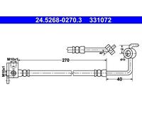 ATE BREMSSCHLAUCH mit FLANSCH HINTEN RECHTS passend für MAZDA MX-5 | 24.5268-027