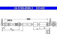ATE Bremsschlauch Vorn BMW 24.5169-0590.3