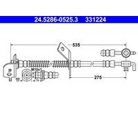 ATE Bremsschlauch Vorn Rechts Kia, Hyundai 24.5286-0525.3