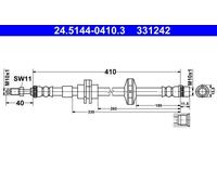 ATE Bremsschlauch Vorn Renault 24.5144-0410.3
