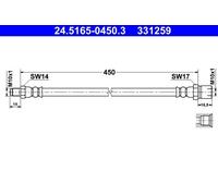 ATE Bremsschlauch 24.5165-0450.3 für MERCEDES-BENZ STEYR VAG, Hinterachse