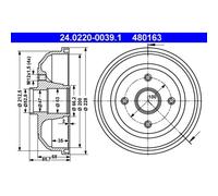 ATE | Bremstrommel | 24.0220-0039.1