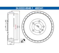 ATE Bremstrommel 24022280481 für VAG