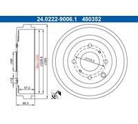 ATE Bremstrommel 24022290061 für NISSAN