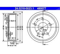 Bremstrommel 24.0218-0023.1 ATE für MERCEDES-BENZ A-KLASSE