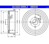Ate Bremstrommel [Hersteller-Nr. 24.0223-0008.2] für Vauxhall, Opel