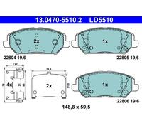 ATE CERAMIC BREMSBELÄGE SATZ VORDERACHSE passend für HYUNDAI I30 KIA CEED
