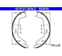 ATE HANDBREMSBACKEN-SATZ passend für VOLVO XC90 | 03.0137-3034.2