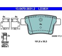 ATE Bremsbelagsatz 13.0470-3831.2 FORD JAGUAR Hinterachse