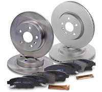 Atec Bremsscheiben + Bremsbeläge Vorne + Hinten für Opel, Chevrolet
