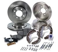 ATEC Germany Bremsenset Vorderachse inkl. Bremsscheiben Ø 239 mm Belüftet + Bremsbeläge Vorne + Bremsbacken Hinten inkl Radlager + Bremstrommel Hinten