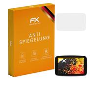 atFoliX Displayfolie kompatibel mit TomTom GO Camper Max Schutzfolie, entspiegelnde und stoßdämpfende FX Folie (3X)