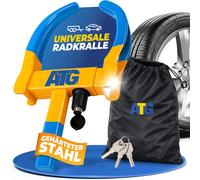 ATG Radkralle für Auto & Anhänger Reifenbreite 18-28 cm - Gelb/Blau