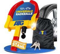 ATG Radkralle für Auto & Anhänger Reifenbreite 18-28 cm - Gelb/Rot