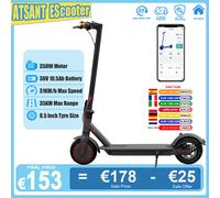 ATSANT TUYAS/TUYA/ES80 Elektroroller für Erwachsene, 36 V, 10,5 Ah, 350 W, leistungsstarker Motor, 35 km große Reichweite, 31 km/h, faltbarer EScooter mit APP TUYA(10.4Ah 25KM)