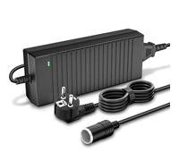 AUCARAUTO Spannungswandler 230V auf 12V, 120W/10A/2.65M KFZ Netzadapter mit Zigarettenzünder auf Steckdose, Adapter für Kühlbox Reifenfüller, Autostaubsauger und andere Autogeräte C10