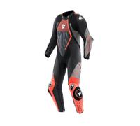 Audax D-Zip 1tlg. Perf. Lederkombi (Schwarz/Neonrot/Anthrazit), 50