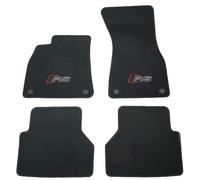 Audi 4K1863011FJTV Fußmatten RS-Logo Premium Velours Textilfußmatten 4X Stoffmatten, schwarz/rot, mit Grauer Naht