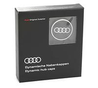 Audi 4M8071006A Dynamische Nabenkappen (4 Stück) Radnabenkappen, schwarz/Silber, 20.6 x 18.2 x 4.7 cm