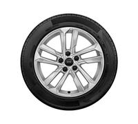 Audi Original Sommerradsatz Rad, 5-Parallelspeichen brillantsilber, 8,0Jx17, Reifen 225/45 R17 91Y