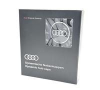 Audi Ringe Dynamische Nabendeckel Felgen Schwarz 60mm Nabenkappen 4M8071006A